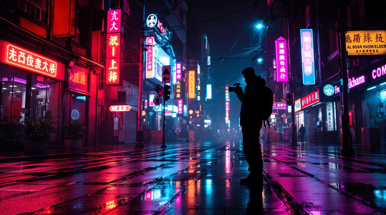 都市夜行者:霓虹灯下的摄影师